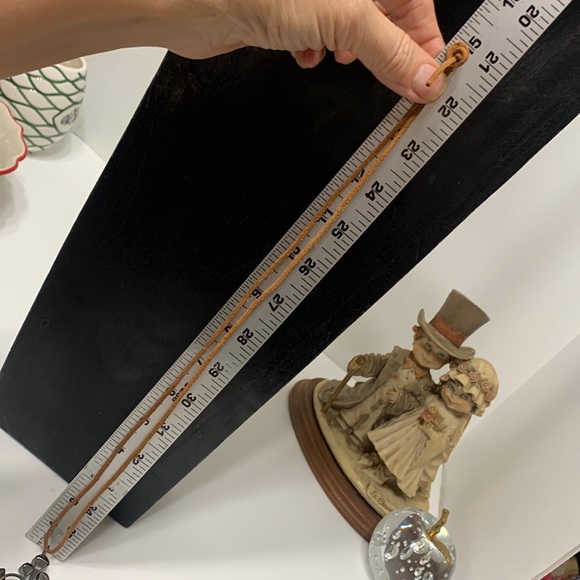 Rustic metal cross necklace leather - Picture 8 of 12